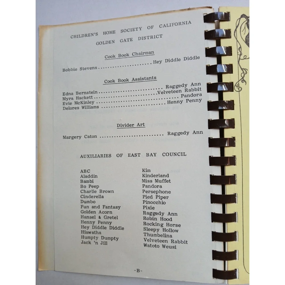 Favorite CHS Recipes Cookbook Children's Home Society of Oakland California Club